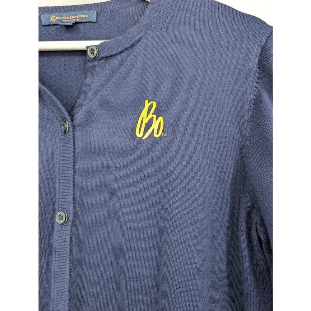 Brooks Brothers Bo Schembechler Univ of Michigan Cardigan Women's Large ** - Picture 3 of 10